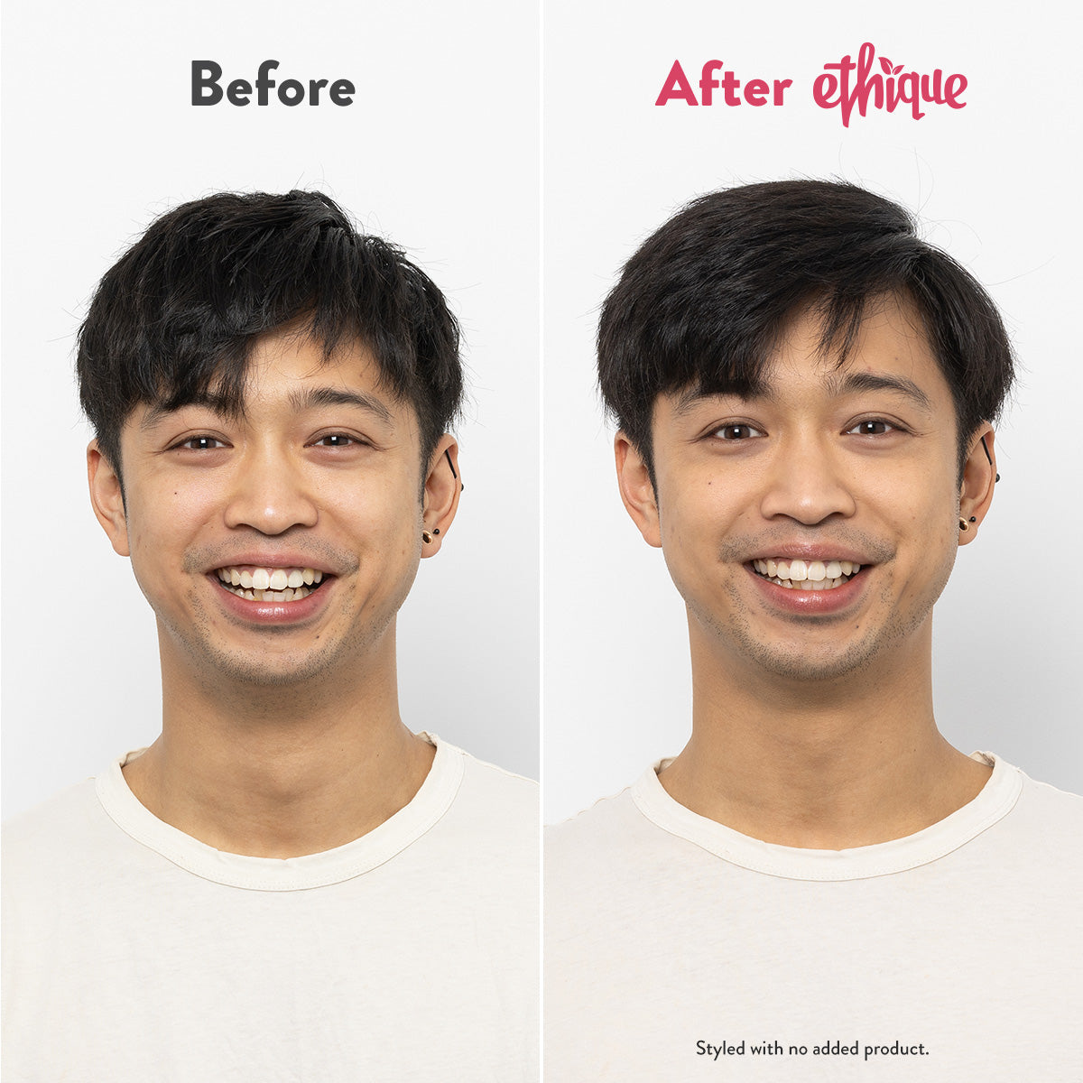 Wonderbar before and after. styled with no added product
