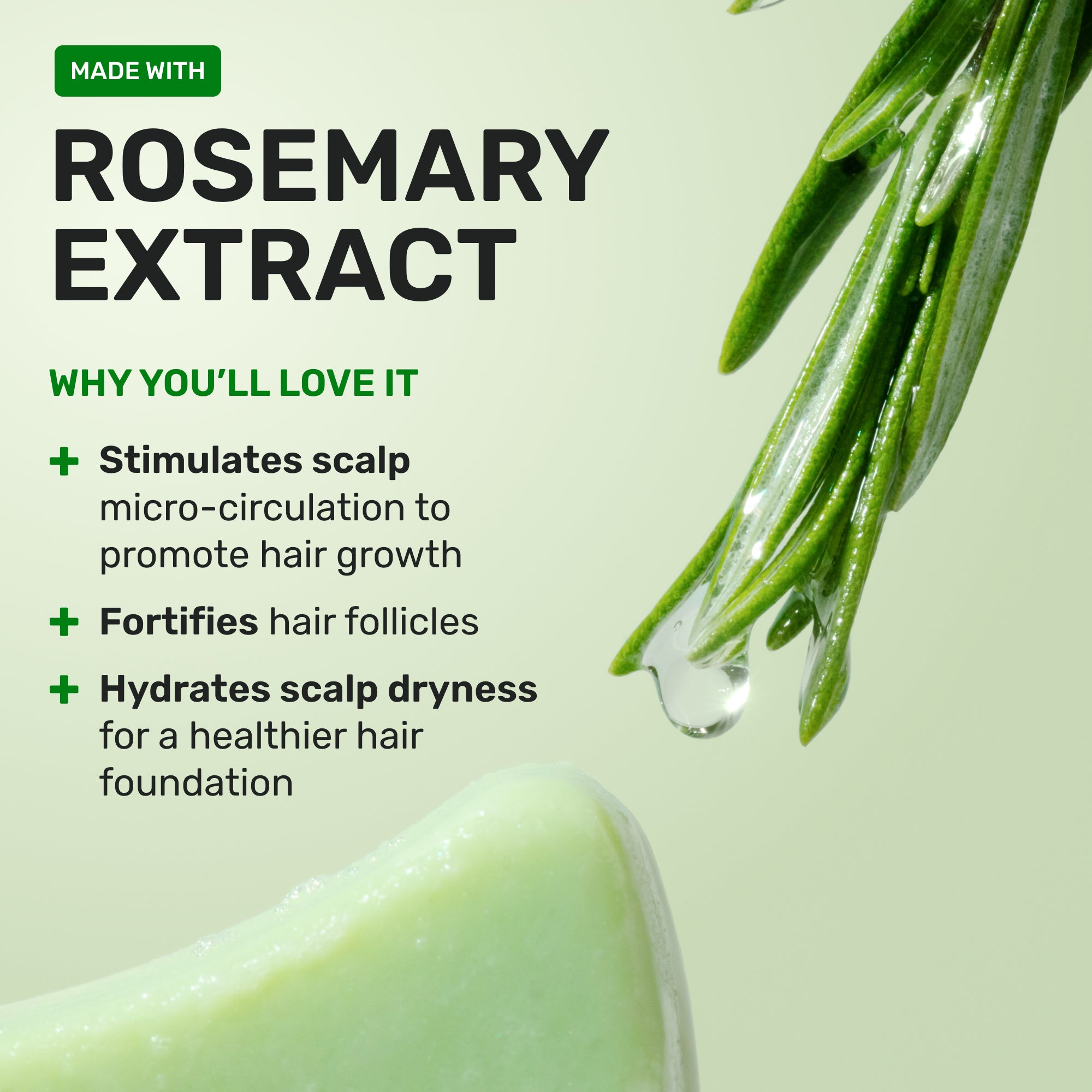 Made with rosemary extract why you'll lov it stimulates scalp micro-circulation to promote hair growth
fortifies hair follicles
hydrates scalp dryness for a healthier hair foundation