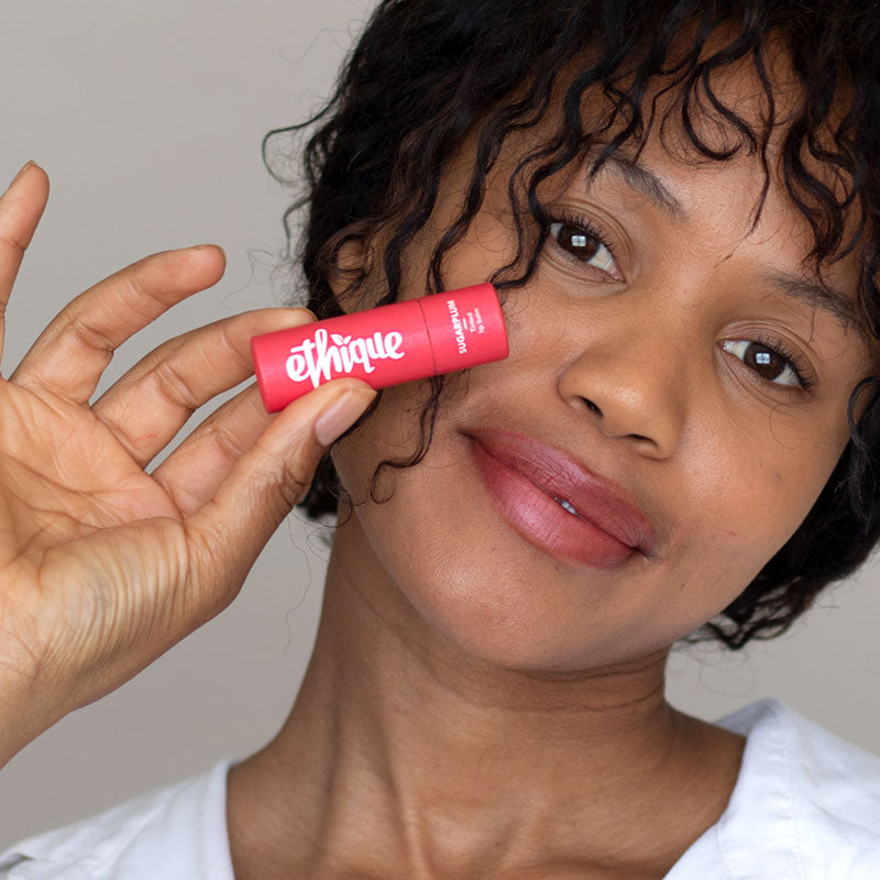 Sugarplum Lip Balm in use