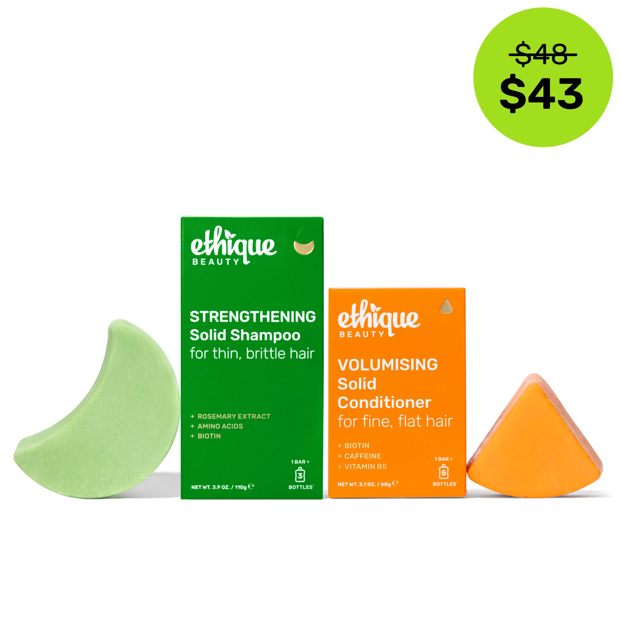 Strengthening Solid Shampoo and Volumising Solid Conditioner