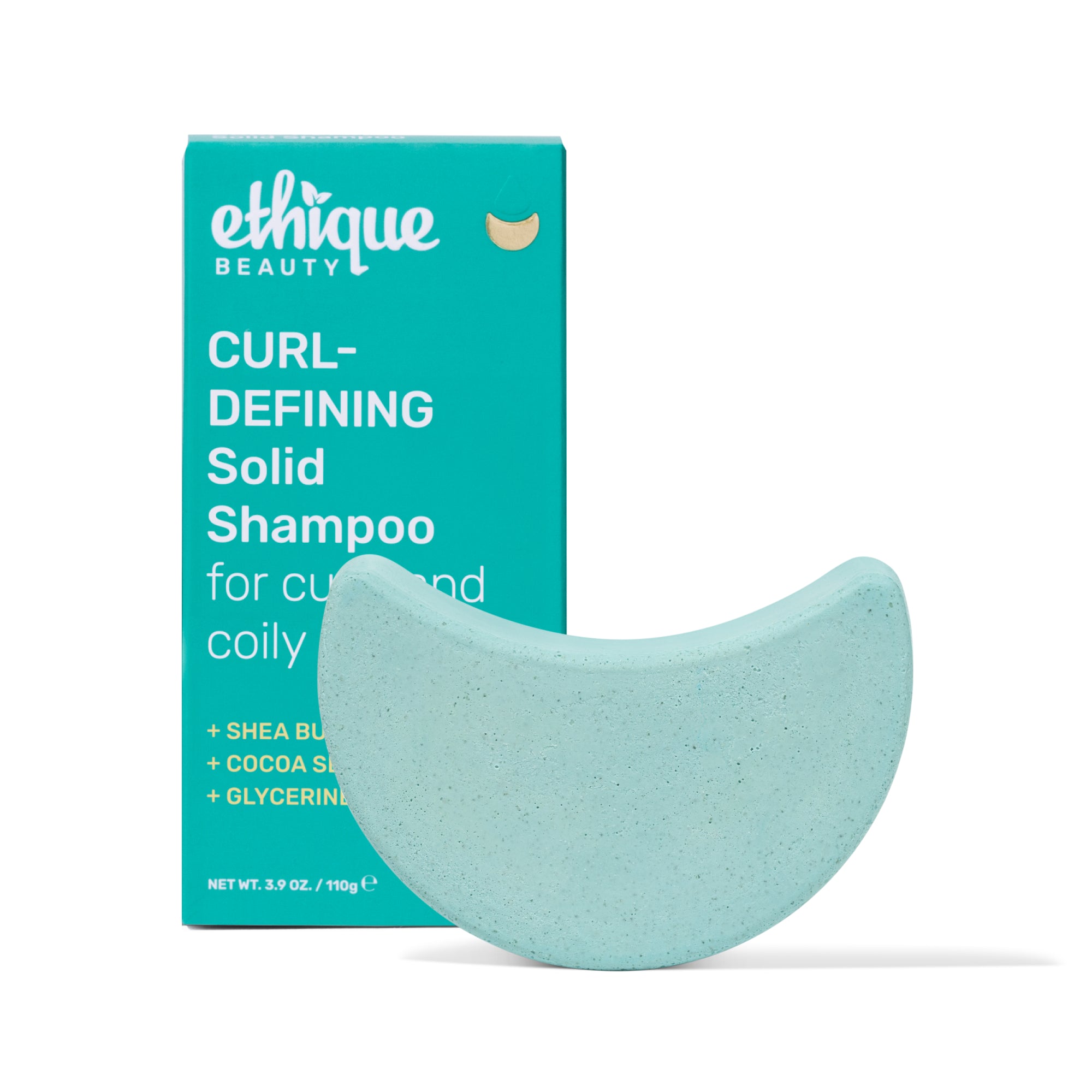 Curl-defining solid shampoo for curly and coily hair