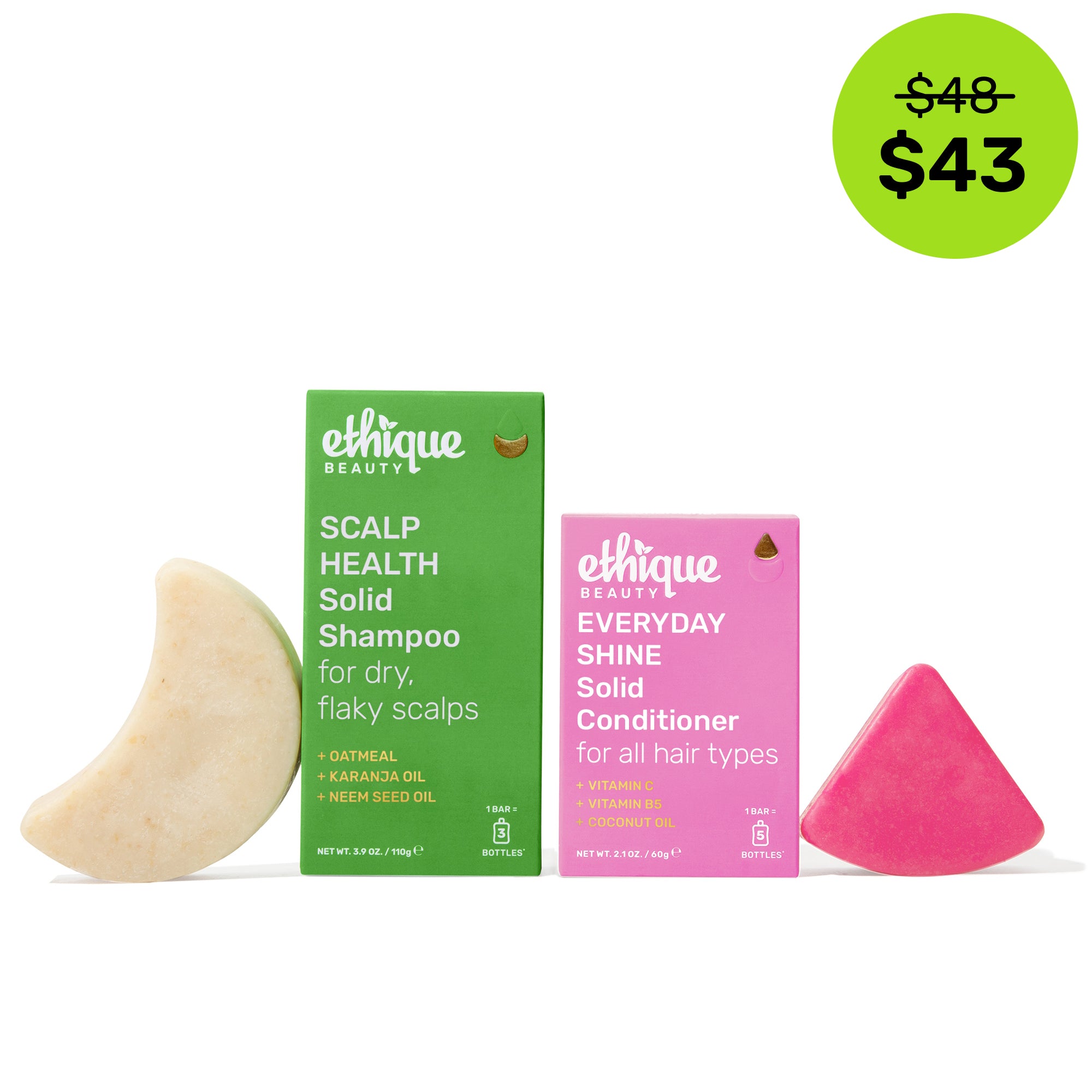 Scalp Health Solid Shampoo and Everyday Shine Solid Conditioner