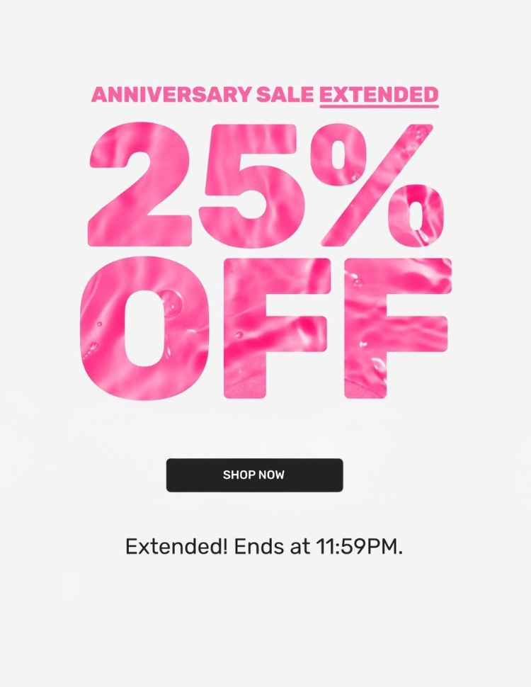 Anniversary Sale Extended
25% off
Extended! ends at 11:59 PM
shop now